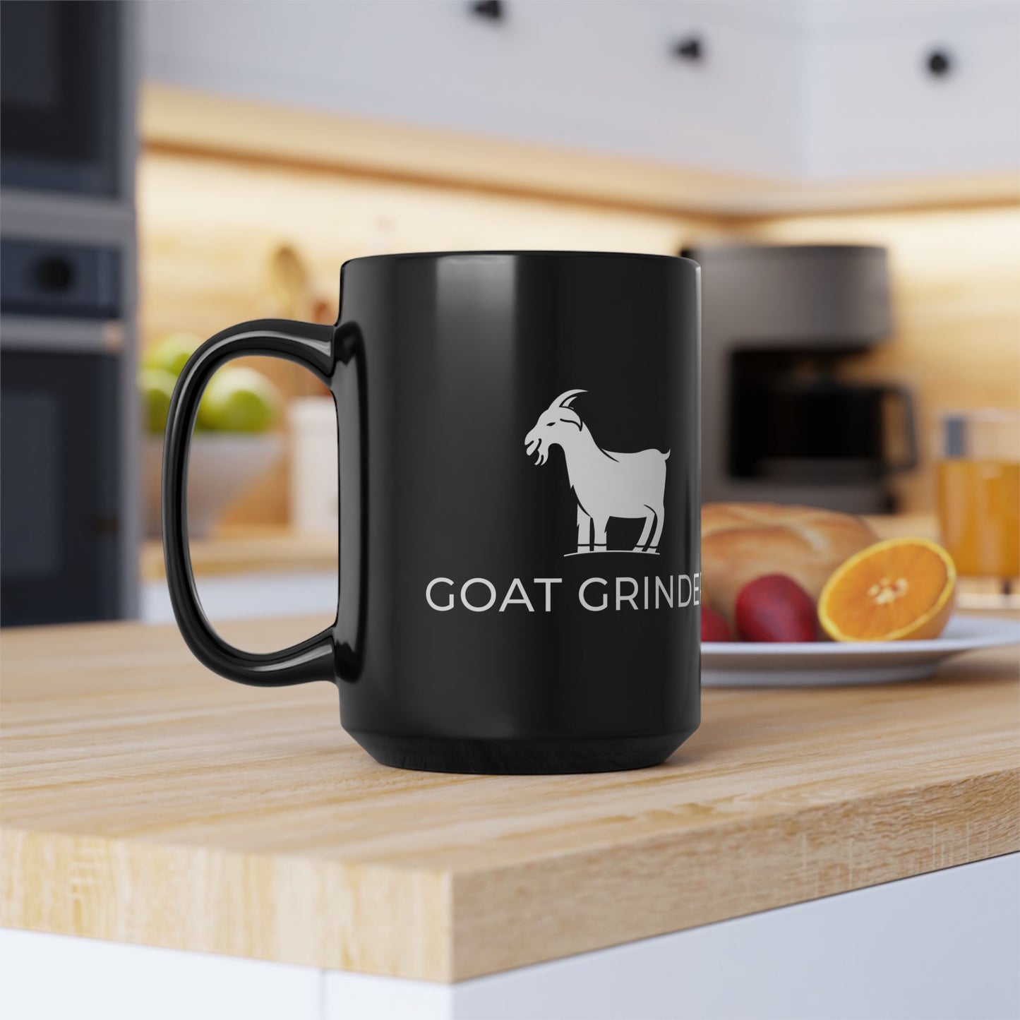 GOAT Grinder Black Mug - 15oz Coffee Cup for Cannabis Lovers