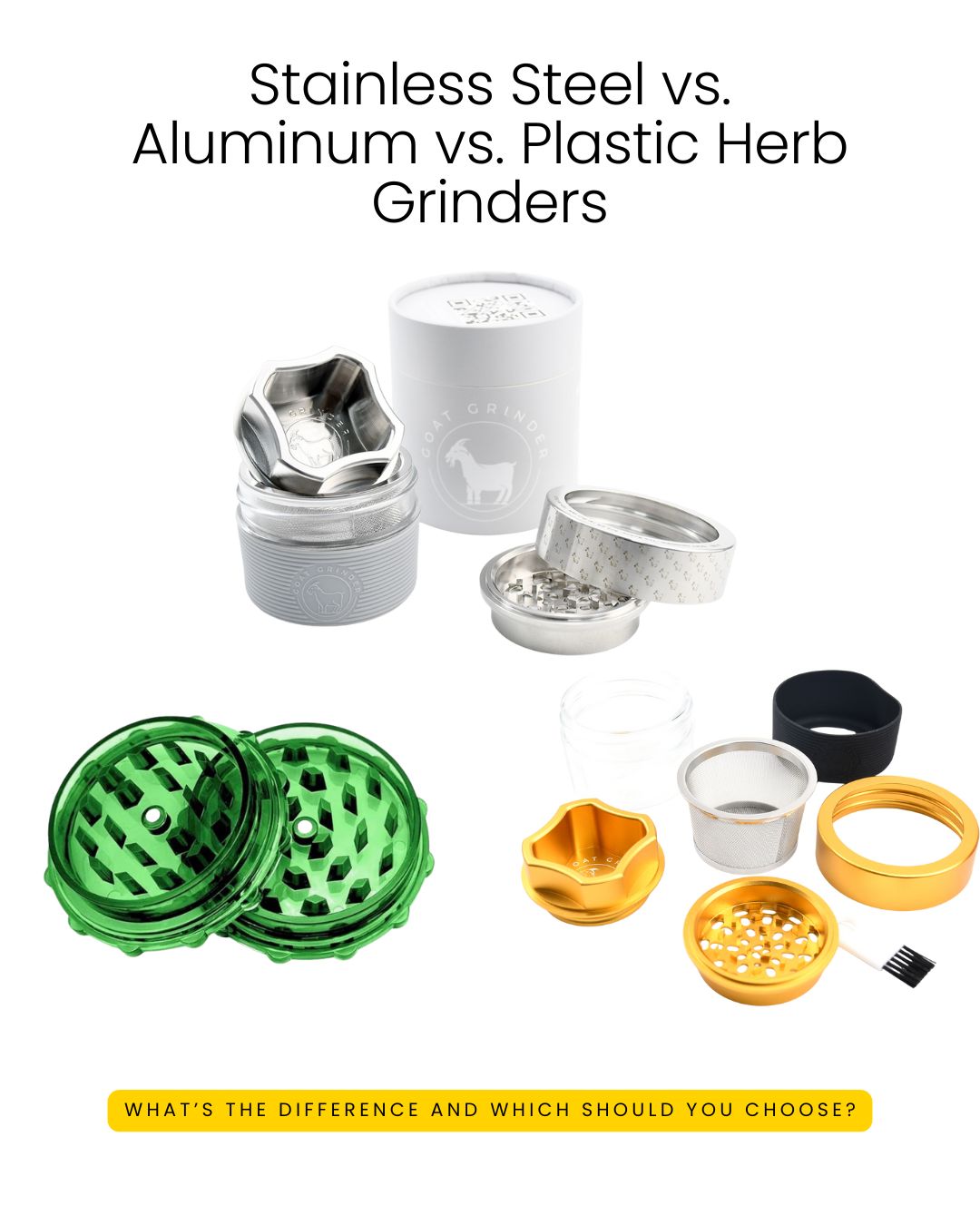 Stainless Steel vs. Aluminum vs. Plastic Herb Grinders: What’s the Difference and Which Should You Choose