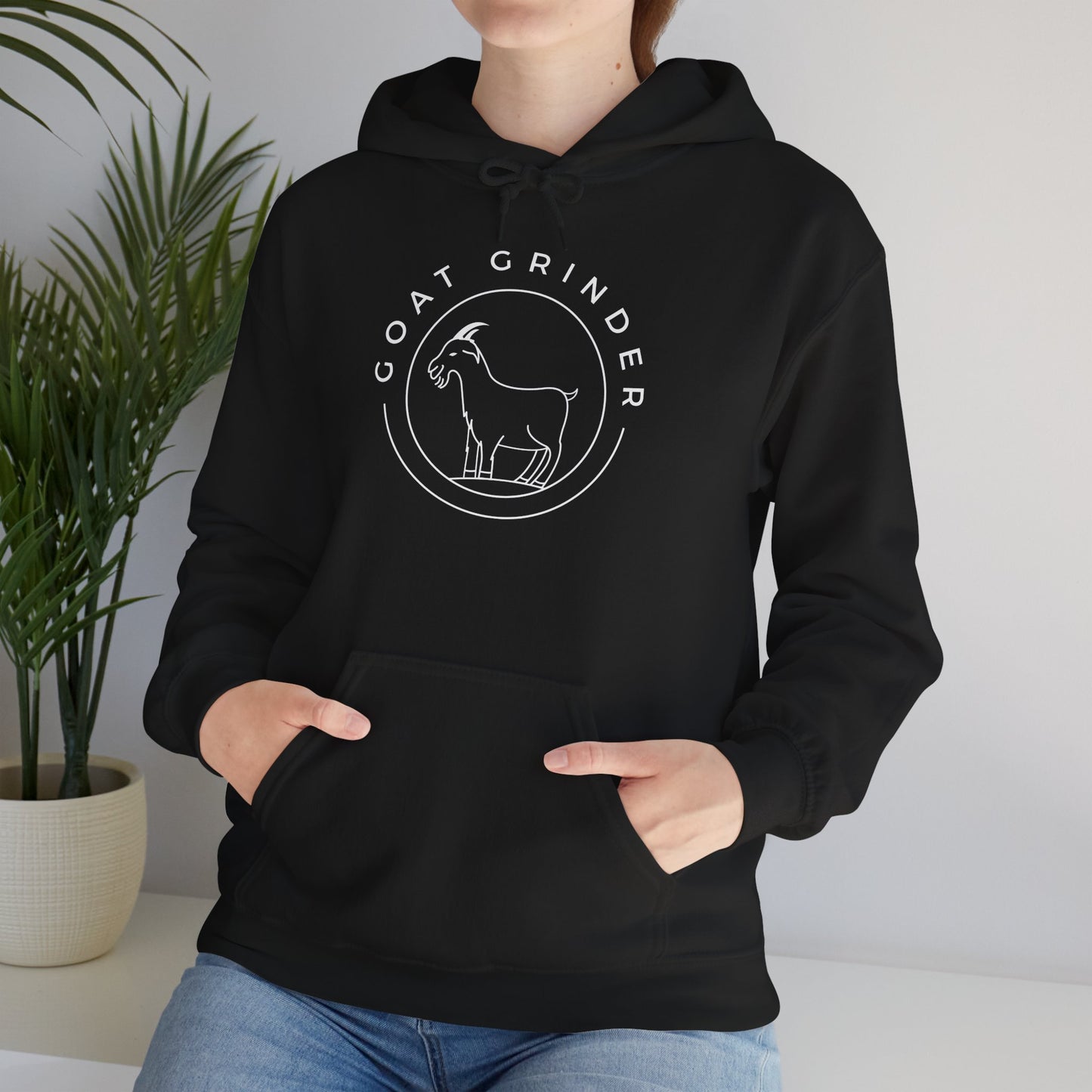 Goat Grinder Hoodie — Minimal Goat Logo Pullover