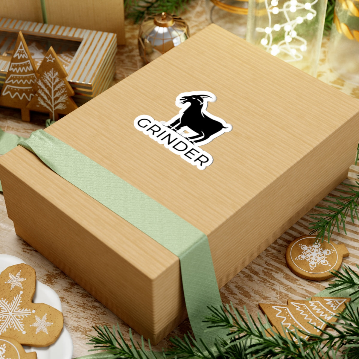 Goat Grinder Kiss-Cut Stickers | Unique Laptop Art, Gift for Goat Lovers, Custom Decals, Fun Laptop Stickers, Animal Stickers