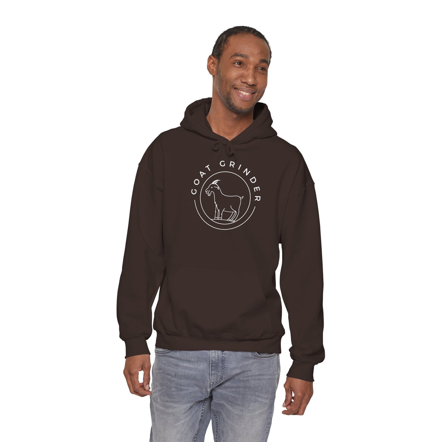 Goat Grinder Hoodie — Minimal Goat Logo Pullover