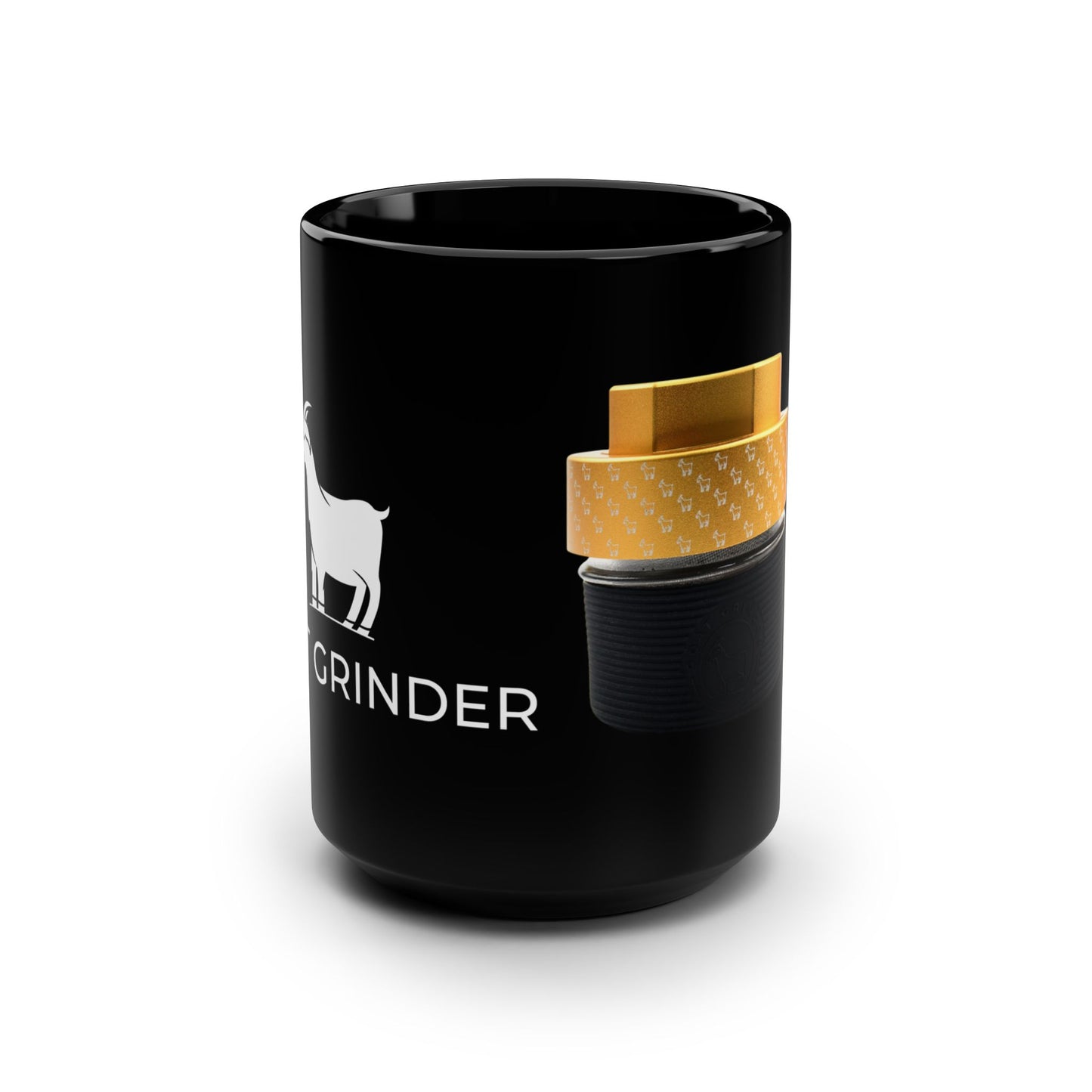 GOAT Grinder Black Mug - 15oz Coffee Cup for Cannabis Lovers