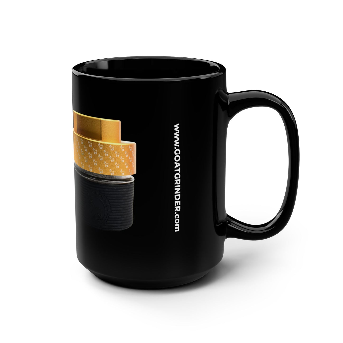 GOAT Grinder Black Mug - 15oz Coffee Cup for Cannabis Lovers