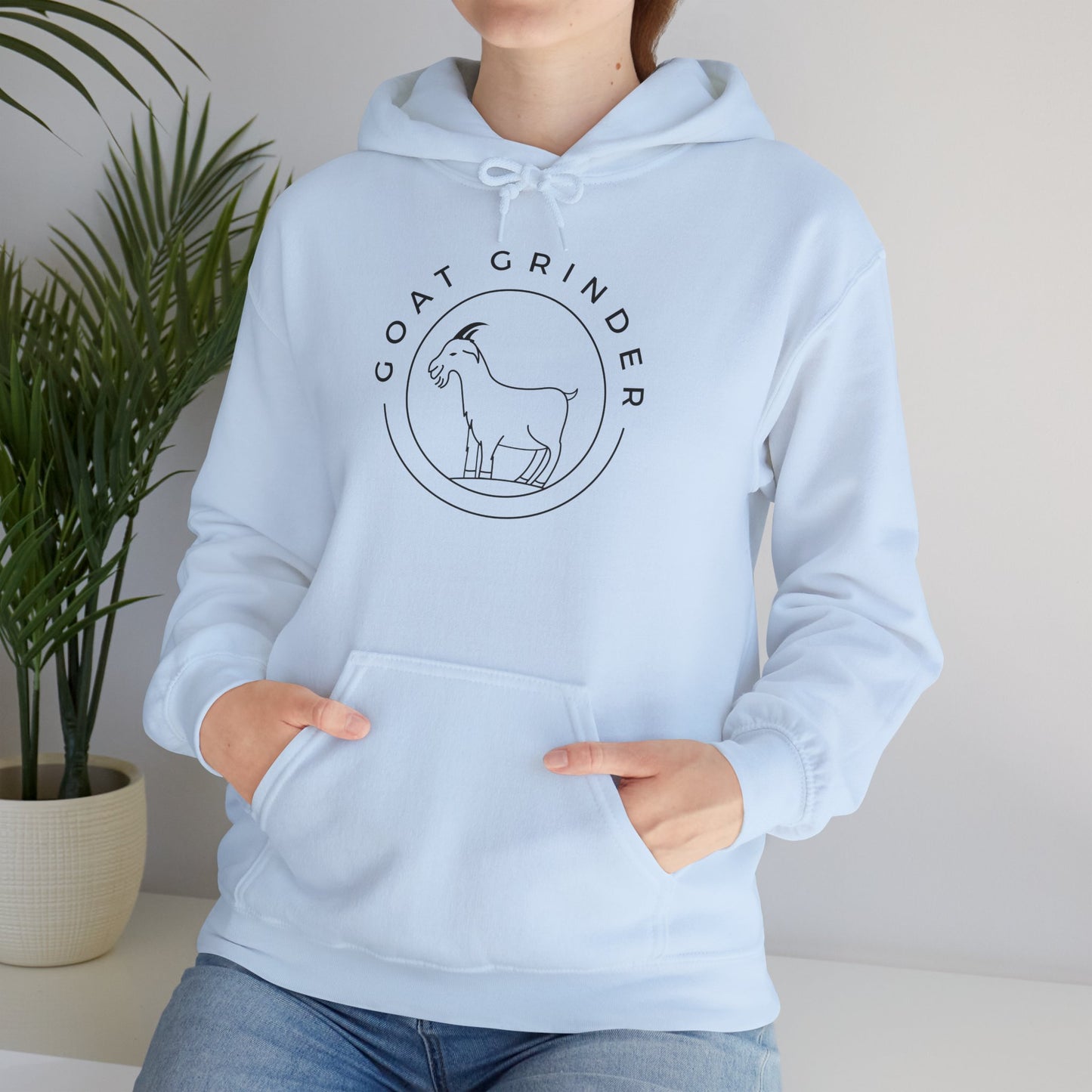 Goat Grinder Hoodie — Minimal Goat Logo Pullover