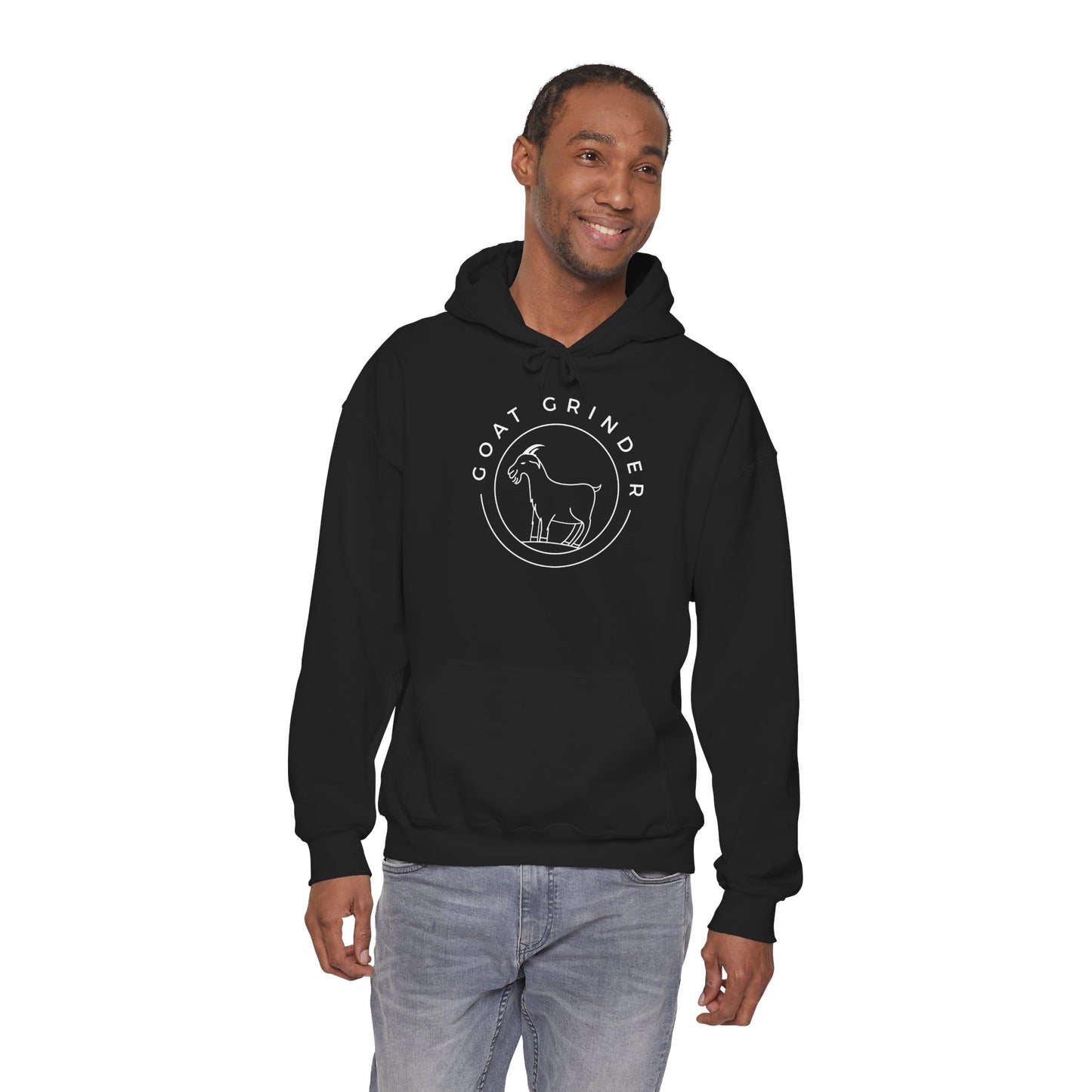 Goat Grinder Hoodie — Minimal Goat Logo Pullover