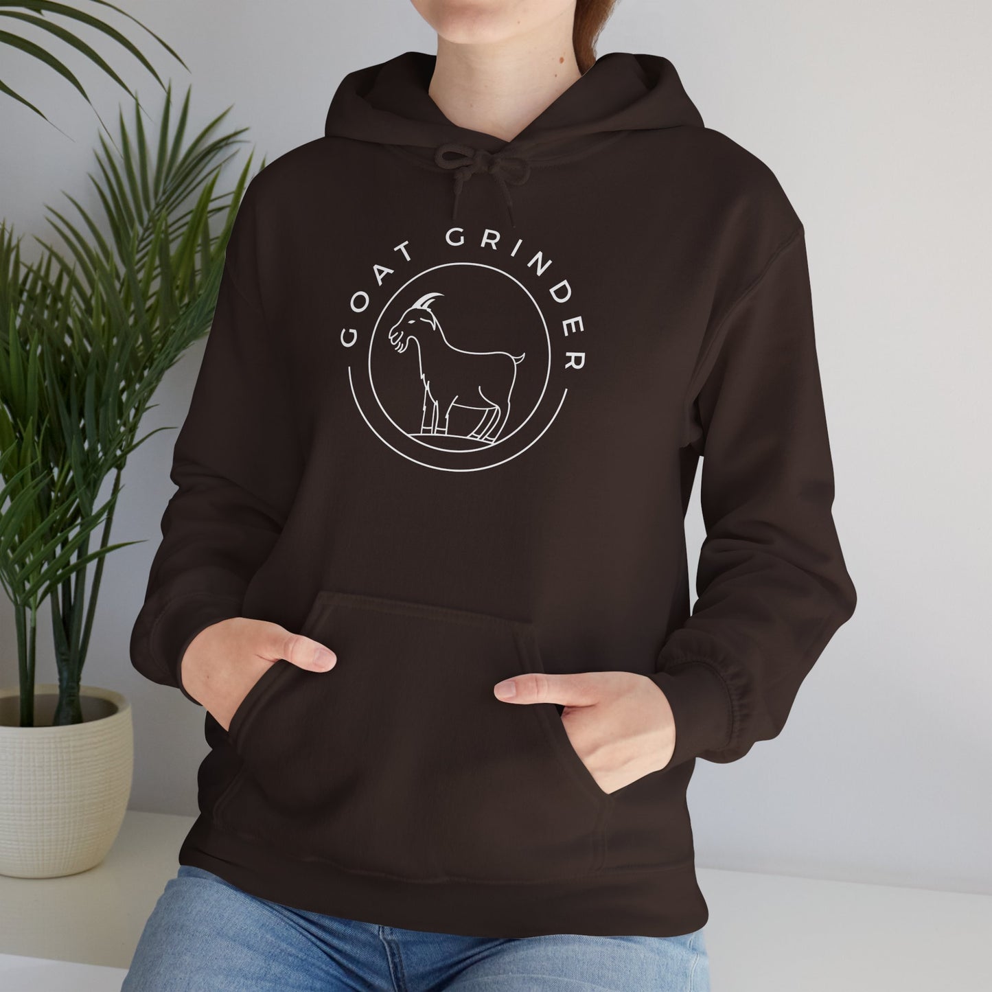 Goat Grinder Hoodie — Minimal Goat Logo Pullover